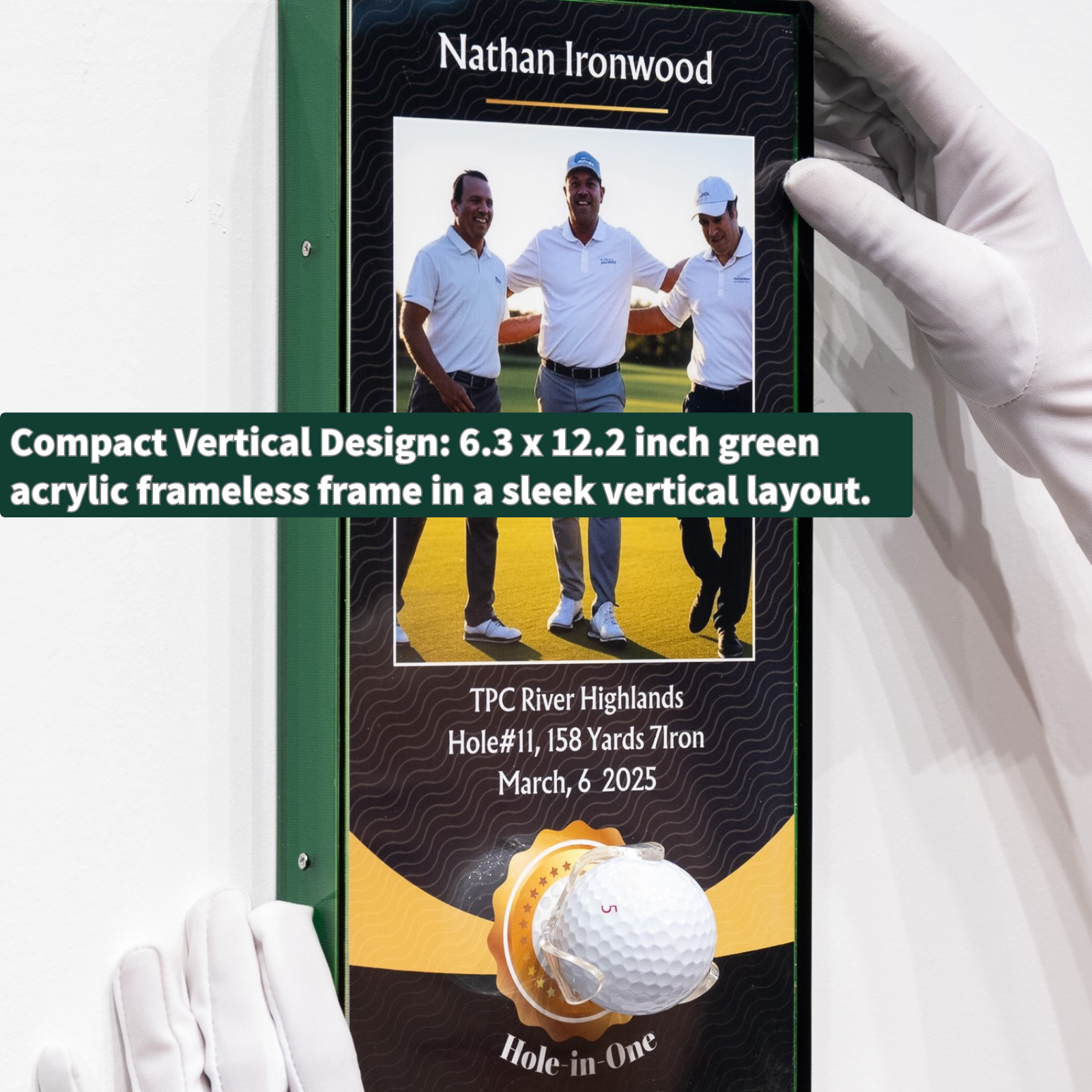 Hole in one Golf Ball Display Case Frame( 6.3x12.2Inches)