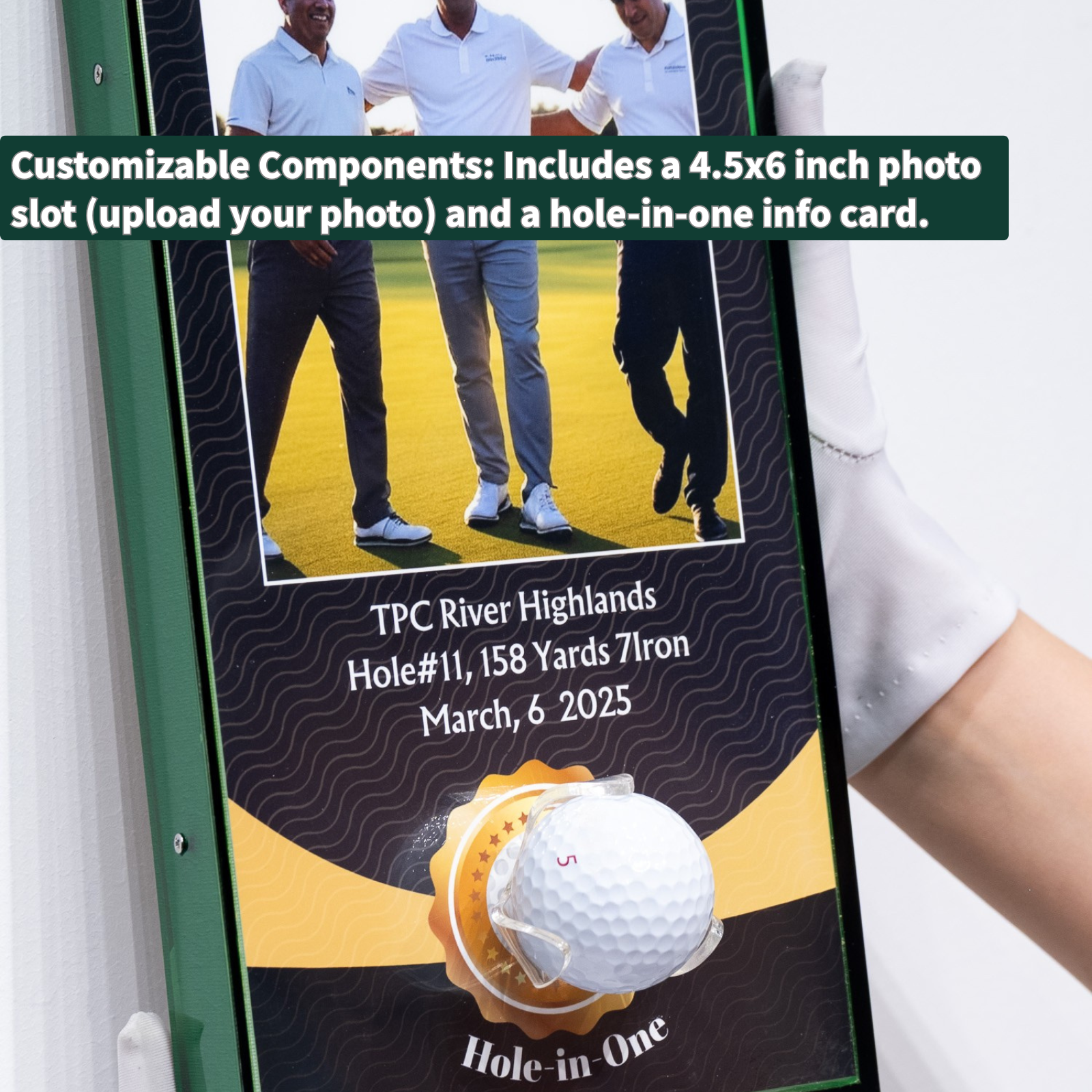 Hole in one Golf Ball Display Case Frame( 6.3x12.2Inches)