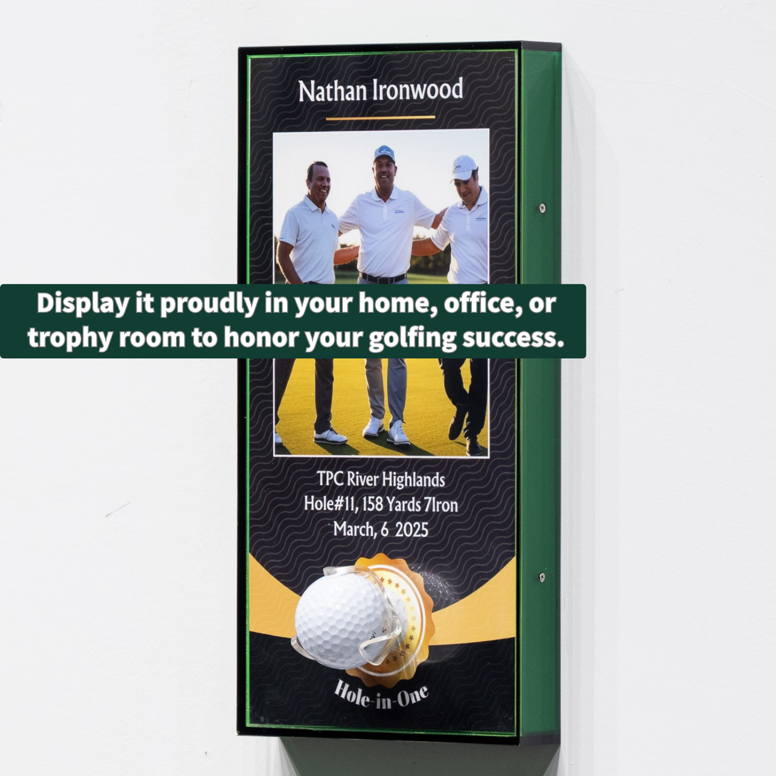 Hole in one Golf Ball Display Case Frame( 6.3x12.2Inches)