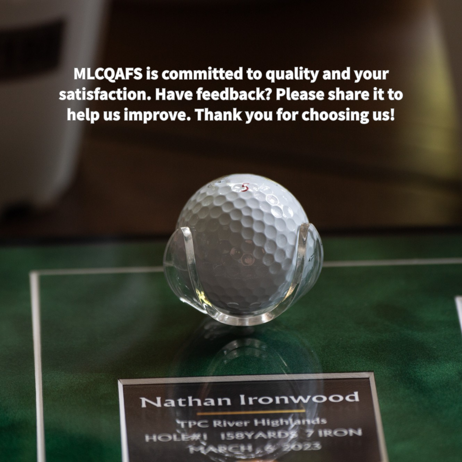 Hole in one Golf Ball Display Frame