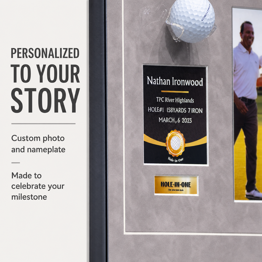 Light Gray personalized hole-in-one golf ball display product image 5