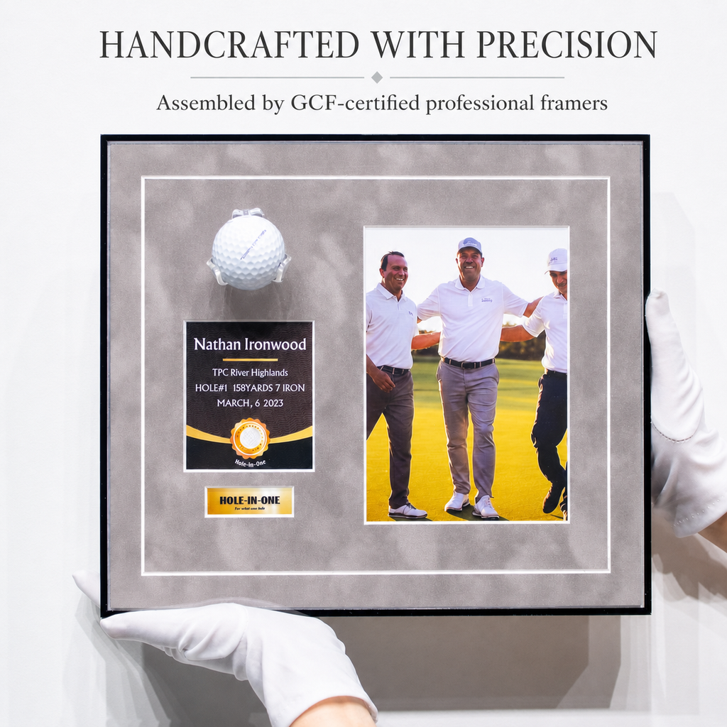Light Gray personalized hole-in-one golf ball display product image 6
